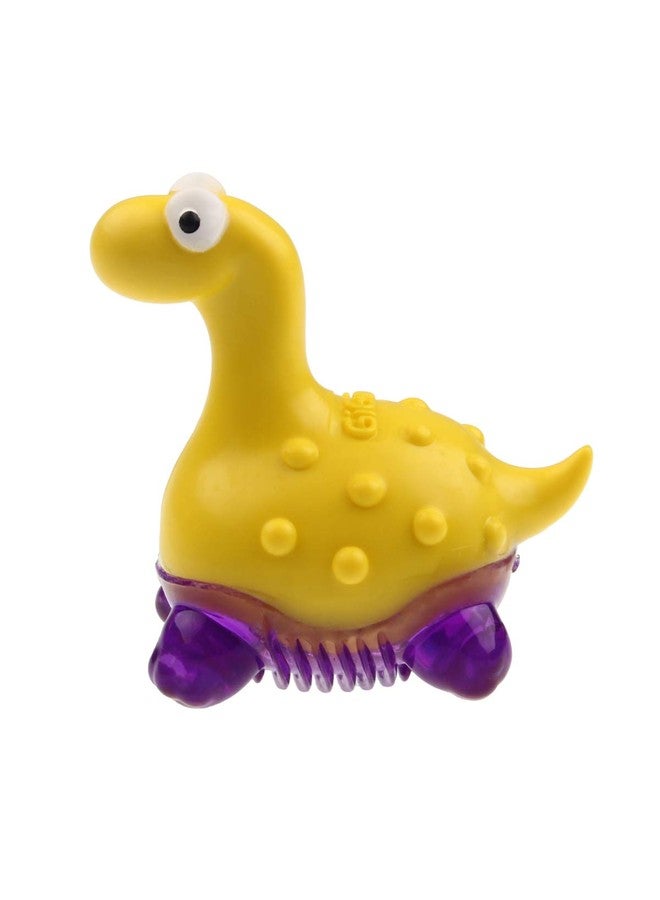 جيجوي لعبة GiGwi Suppa Puppa Dino للجراء والكلاب الصغيرة، لعبة متينة وغير سامة للكلاب مع صفارة، نسيج خاص يقلل من تراكم البلاك والجير، مناسبة للعب والمضغ والتسنين، لون أصفر، مقاس صغير جدًا - Image 3